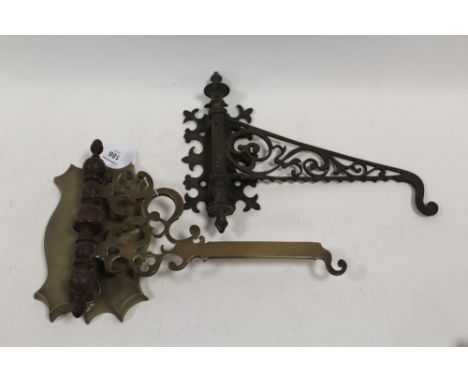 TWO VINTAGE WALL MOUNTED BRACKETS, W 31 cm