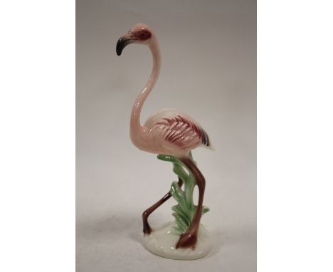 A GOEBEL CERAMIC FIGURE OF A FLAMINGO 