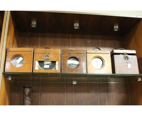 FIVE VINTAGE PIGEON CLOCKS