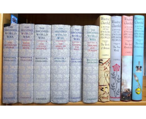 CHURCHILL (W.S.)  The Second World War.  First Edition, 6 vols. num. maps (etc.) mostly folded (& some colour), errata/corrig