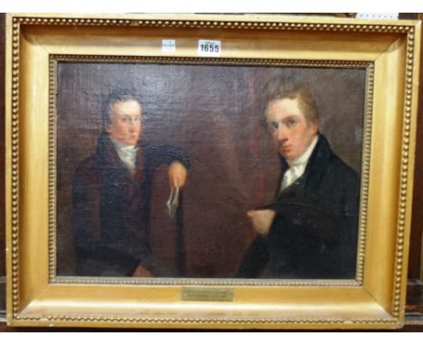 English School (19th century), Portrait of two gentlemen, said to be John Constable and Adam Constable, oil on canvas, 31cm x