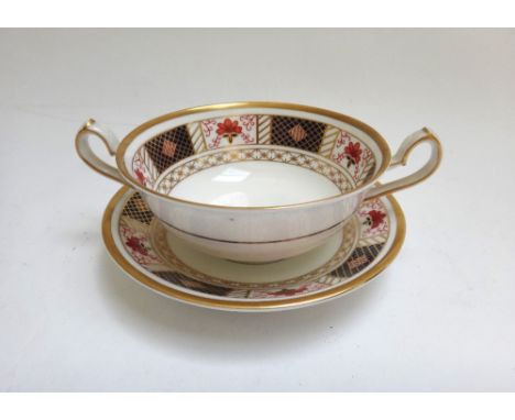 A Royal Crown Derby porcelain part dinner, tea and coffee service, decorated in the 'Derby Border' pattern, comprising; eight