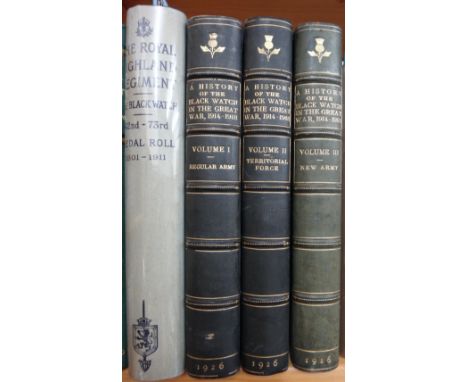 WAUCHOPE (Maj. Gen. A.G.)  A History of the Black Watch  . . .  in the Great War  . . .  3 vols. 33 plates, 25 maps (mostly f