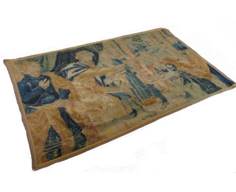 A Flemish tapestry fragment, Brussels, early 17th century, depicting a biblical scene, 148cm x 240cm. 