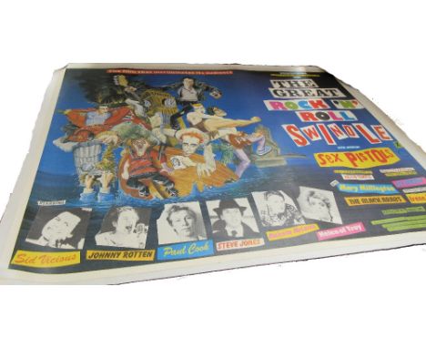 The Sex Pistols, film poster 'The Great Rock & Roll Swindle', Virgin Films, 1980, laid to linen, 101cm x 76cm.