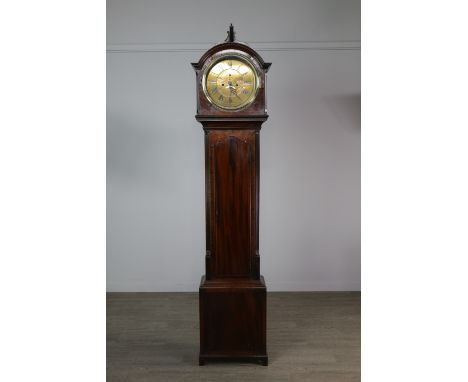 EARLY 19TH CENTURY MAHOGANY LONGCASE CLOCK, by William Winstanley of Holywell, with two train eight day movement, the brass d