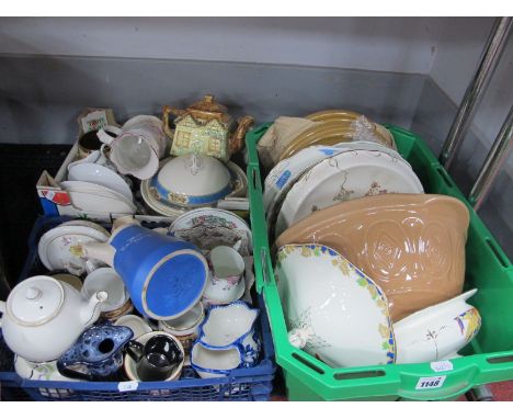 T.G. Green Stoneware Dinner Plates, large mixing bowl, tureens, cottage ware teapot, etc:- Three Boxes