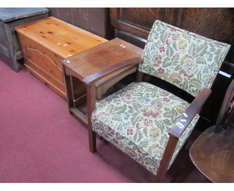 A Pine Box, Ercol chair and an armchair. (3)