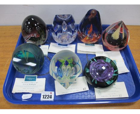 Caithness Limited Edition Paperweights, of 150 'Time Machine', 'five to Midnight', limited edition of 350 'Jalal'. 'Hyacinth 