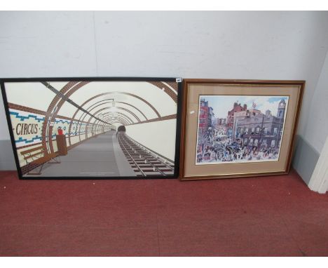 Bill Kirby 'Briefs at Court', limited edition colour print of 150, pencil signed, 43.5 x 57.5cm; Oxford Circus Bakerloo South