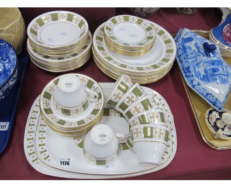 Spode 'Persia' Pattern Dinner Service, comprising two rectangular meat plates, eight each dinner tea and side plates, six pud