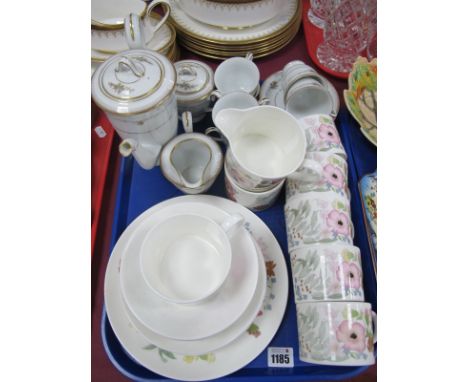 Wedgwood China Tea Set, in the Meadowsweet pattern, and a Noritake Joanne coffee set :- One Tray 