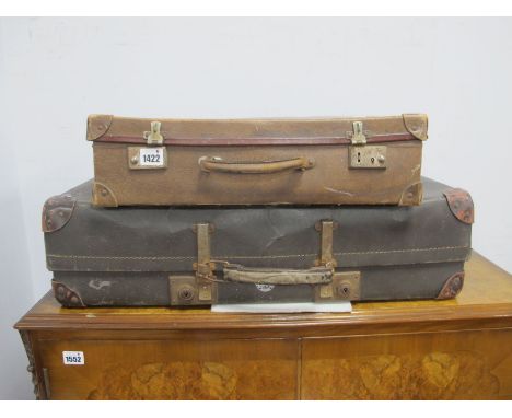 A Early XX Century Revelation Suitcase, together with one other suitcase with contents, white spats. (2)