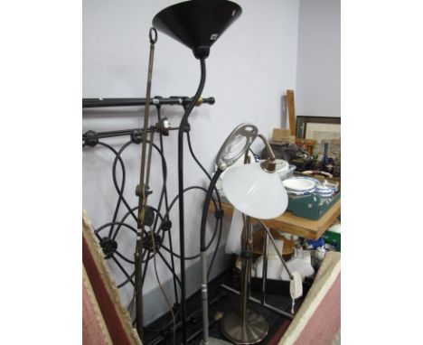 A Brass Standard Lamp, together with two other standard lamps.