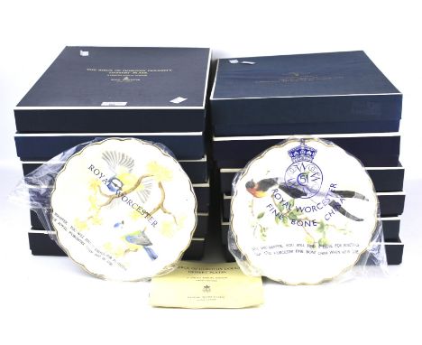 A collection of Royal Worcester 'The Birds of Dorothy Doughty' dessert plates. In  the original boxes, some with certificates