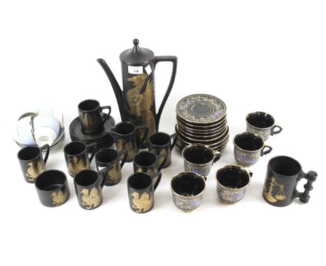 An assortment of ceramic part tea and coffee sets. To include 'Phoenix' by John Cuffley Portmeirion, etc