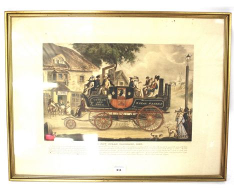 G Morton, After Henry Pyall, The New Steam Carriage, 1828. A later print after the original aquatint published by Thomas McLe