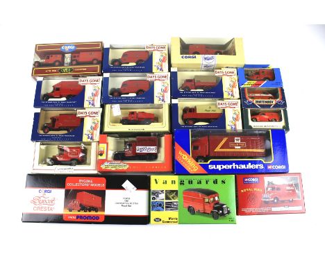 An assortment of postal diecast model vehicles. To include Corgi classics Royal Mail post office no 05605, vanguards Morris c