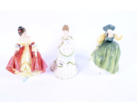 Three porcelain figures of ladies. Comprising Royal Doulton Southern Belle, HN 2229, Royal Doulton Buttercup HN 2309 and Roya