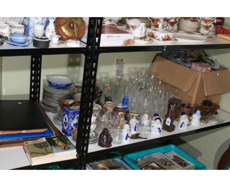 Japanese framed prints, model railway accessories, Oriental wares, glass, etc.