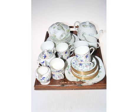 Minton Spring Valley half tea set with teapot, and Coalport half tea set.