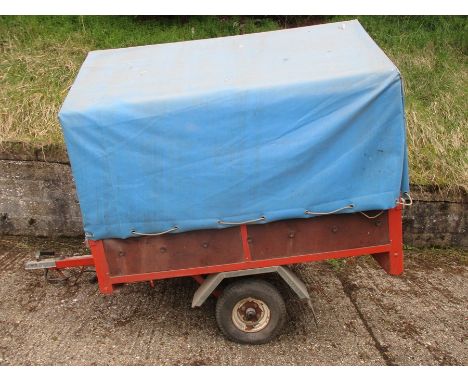 A vintage two wheeled animal Brenderup trailer, 5 ft 5" x 4 ft