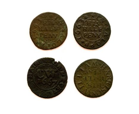 17th Century Tokens, Worcester Farthing 1667, Shropshire Shrewsbury Tho Meyricke 1663, Shrewsbury William Harrison 1666, Shre