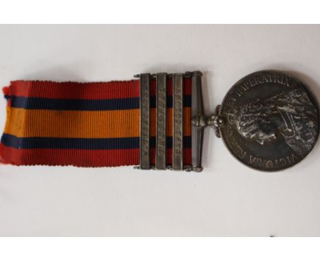 Queens South Africa Medal with Wittebergen, Transvaal and Cape Colony Clasps to 3355 Pte. WH Green Worcester Regt.