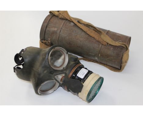 WW2 British Special Service Respirator. Size Normal and maker marked and dated "SG & Co Ltd Nov.1939" and a WW2 French Army r