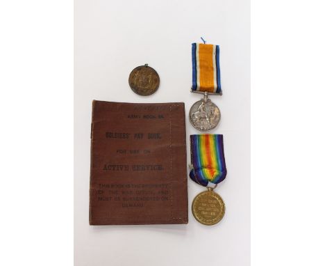 WW1 British War Medal and Victory medal to 95095 Pte 1 H Lancaster RAF. Complete with original ribbons and with his Army Book