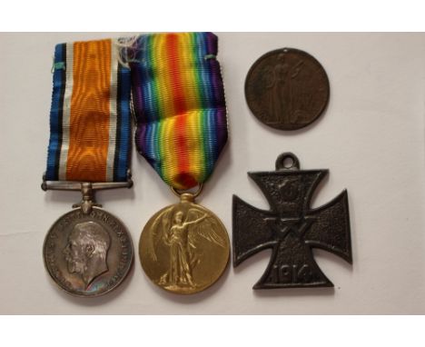 WW1 British War Medal 1914-18 and Victory Medal complete with ribbons to SE - 16439 Pte C Gunner, Army Vetenary Corps. Plus a