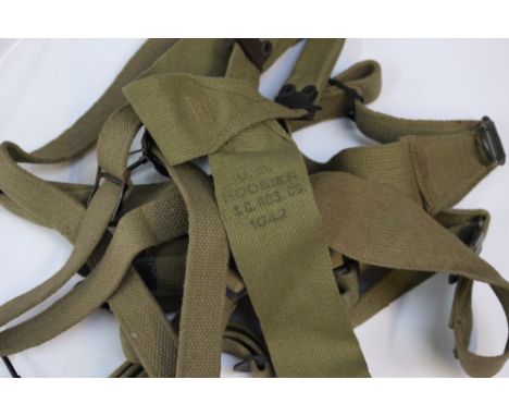 WW2 US Army M1936 webbing suspenders. Dated 1942. 