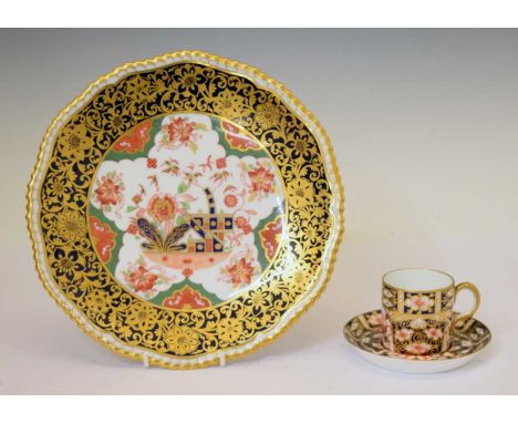 Royal Crown Derby Imari pattern 2451 coffee can and saucer, date code for 1911, together with a Copeland Spode plate in the I