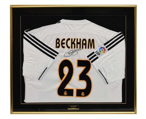 David Beckham signed Real Madrid football shirt, believed 2003-2004 season, with Auctionworld Collectables certificate of aut