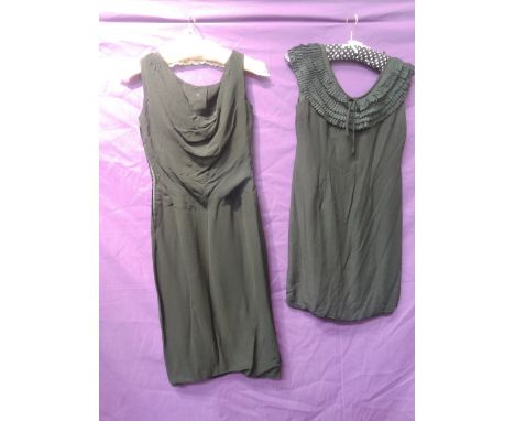 Two vintage late 50s/early 60s black cocktail dresses. Brilliant condition. Small sizes.