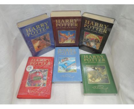 Children's. J. K. Rowling. 6 of 7 volumes - Harry Potter (deluxe edition). All hardback, first editions in the publisher's cl