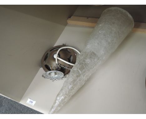 An early 20th century crackle glass ceiling light, modelled as an icicle 