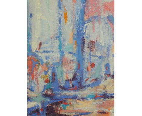 A pastel sketch attributed to Tony Turner, abstract, and dated 1996 verso, 11in x 9in and a pastel sketch, Jenny Cowan, The D