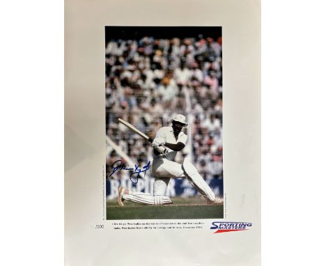 Clive Lloyd signed limited edition print with signing photo Captain of West Indies in 74 Test matches, Clive led West Indies 