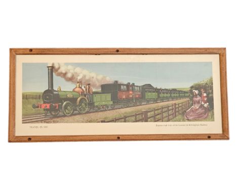 Original Railway Carriage Print 'Travel in 1845 - London and Birmingham Train, Express Mail Train' by Cuthbert Hamilton Ellis