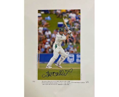 Jacques Kallis signed limited edition print with signing photo. Jacques Kallis has blossomed into one of the world's leading 
