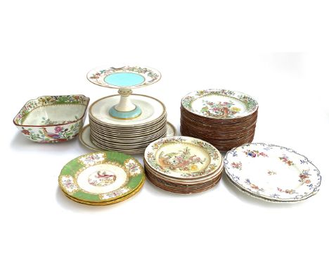 A quantity of dinner wares, to include a white and gilt part service, Mintons T. Goode &amp; Co, together with a quantity of 