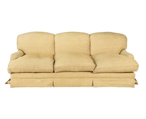A good country house three seater sofa in Howard style, made by Kingcome sofa specialists of London, with feather filled cush