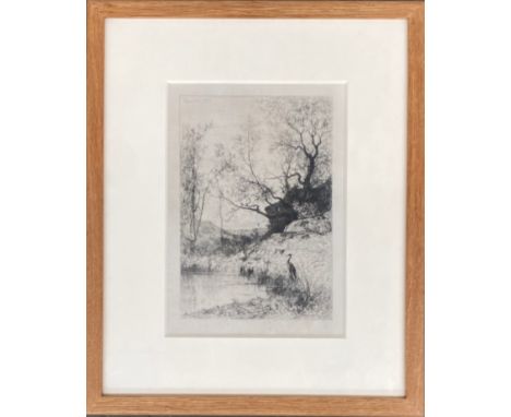 Adolphe Appian (Jacques Barthelemy Adolphe Appian, French 1818-1898), 'Une Mare (Environs de Rossilon), etching, signed and d