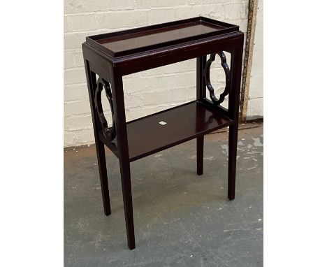20th century mahogany rectangular side table with under shelf, 45x21x67cm