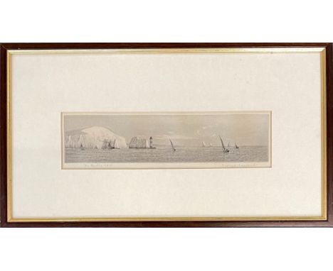 Rowland Langmaid R.A. (1897-1956), 'The Needles IOW' drypoint etching, signed and titled, 7x29.5cm