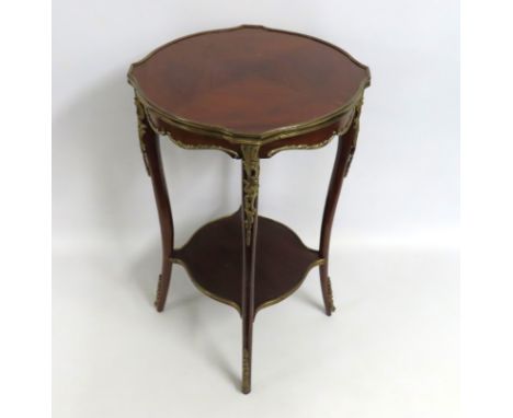 A good 19thC. Louis XV style French kingwood pedestal table with bronze fittings, 748mm tall x 475mm diameter at widest