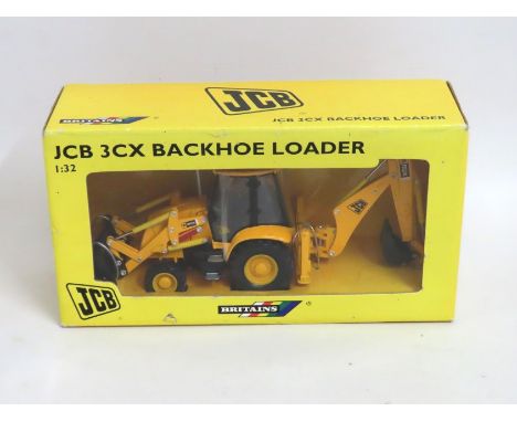 A boxed Britain's 1:32 JCB 3CX Backhoe Loader diecast model tractor