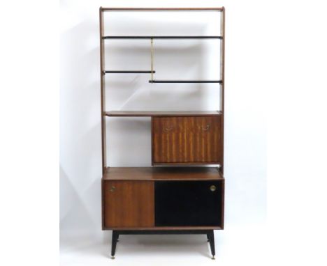 A G-Plan teak 'Librenza' shelf & storage cabinet designed by Ebeneezer Gomme, High Wycombe, 1910mm tall x 950mm wide x 470mm 