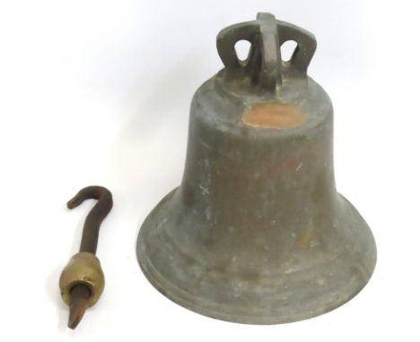 A substantial bronze bell original from HM Dockyard, Plymouth, 270mm tall
